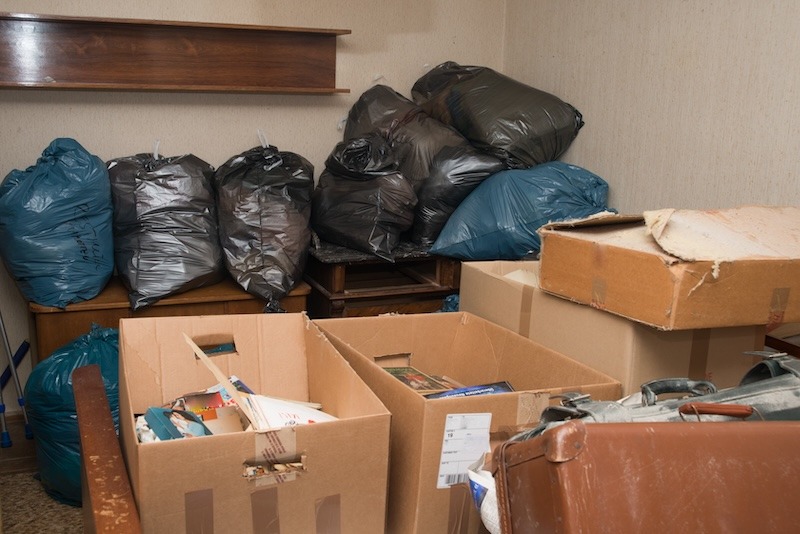 household rubbish ready to be collected